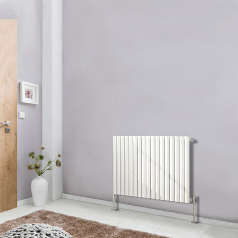 NRG Designer Radiator White Oval Column Central Heating Rads Horizontal 600x1003mm Single (1/5)