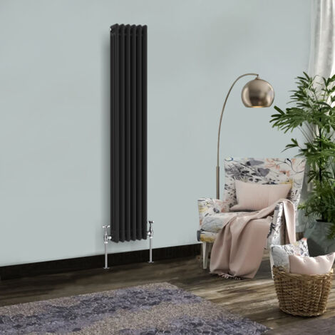 Traditional Radiator Cast Iron Style Radiator 3 Column Black 1500 x 290mm