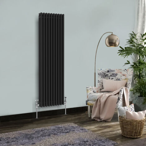 Traditional Radiator Cast Iron Style Radiator 3 Column Black 1500 x 470mm