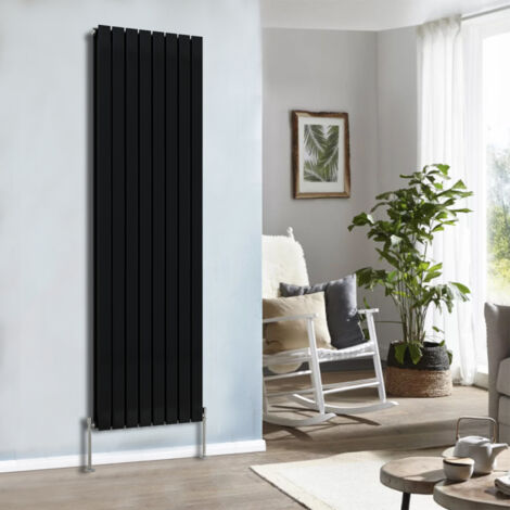 NRG Flat Panel Radiator Designer Column Bathroom Central Heating Black Double 1800x544mm