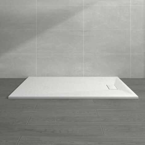 NRG 1700 x 900mm White SMC Rectangle Slate Effect Bathroom Shower Enclosure Tray (1/5)