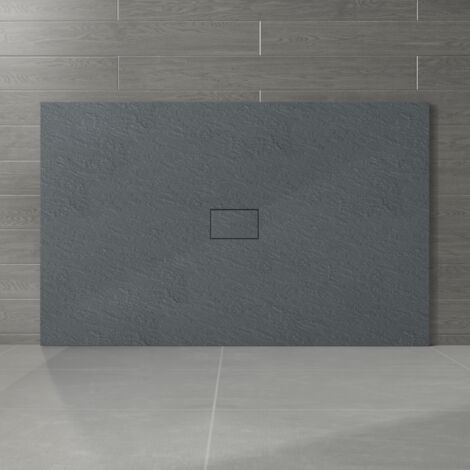 NRG 1600 x 1000mm Anthracite SMC Rectangle Slate Effect Bathroom Shower Enclosure Tray (1/5)