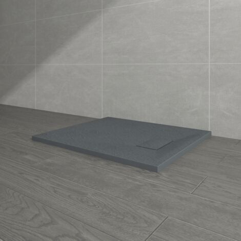 NRG 800 x 700mm Anthracite SMC Rectangle Slate Effect Bathroom Shower Enclosure Tray (1/5)