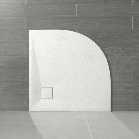 NRG 800 x 800mm White SMC Quadrant Slate Effect Bathroom Shower Enclosure Tray
