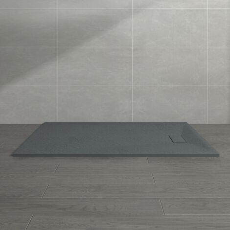 NRG 1700 x 900mm Anthracite SMC Rectangle Slate Effect Bathroom Shower Enclosure Tray (1/5)