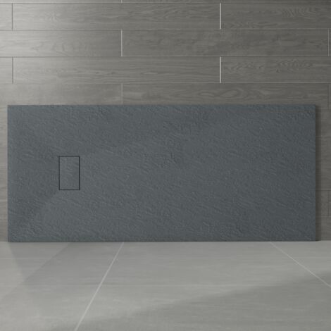 NRG 1800 x 800mm Anthracite SMC Rectangle Slate Effect Bathroom Shower Enclosure Tray