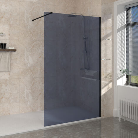 NRG Wet Room Walk in Shower Enclosure 8mm Smoked Easy Clean Glass Screen Panel 1000 x 1950mm (1/5)