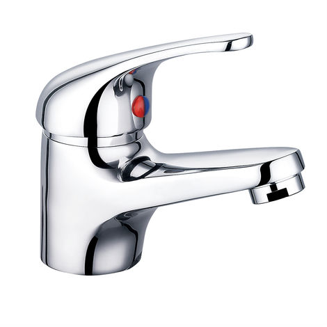 Chrome Basin Sink Mixer Tap Small Modern Bathroom Lever Faucet