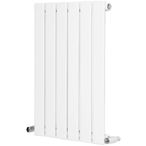 Gloss White Flat Panel Bathroom Designer Radiator Central Heating Single Column 