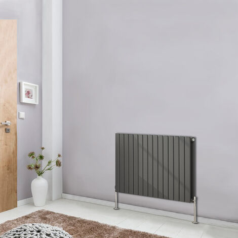 Horizontal Flat Column Designer Radiator Bathroom Heater Anthracite 600x1020 Central Heating Double Panel