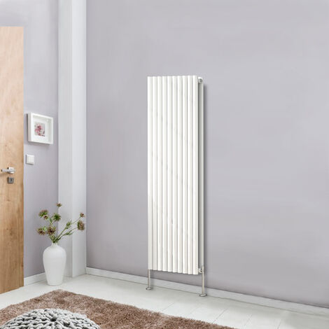 NRG Designer Radiator White Oval Column Central Heating Rads Vertical 1600x590mm Double