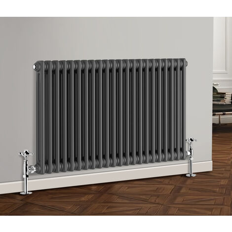 Traditional Radiator Cast Iron Style Radiator 2 Column Anthracite 600 x 1010mm