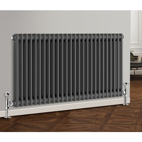 NRG Traditional Cast Iron Style Radiator Horizontal 2 Column Anthracite 600 x 1190mm