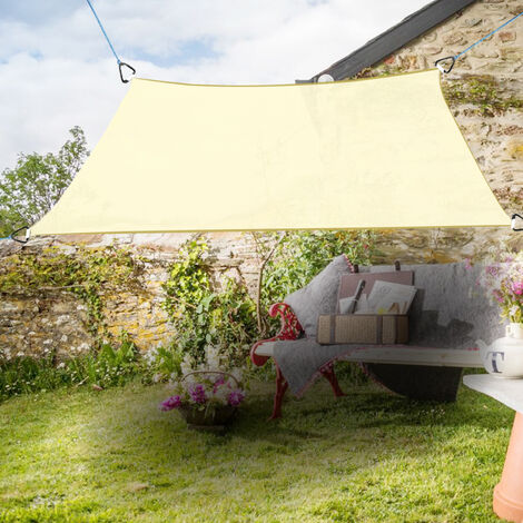 Greenbay Sun Shade Sail Garden Patio Party Sunscreen Awning Canopy 98% UV Block Square Cream 3.6x3.6m