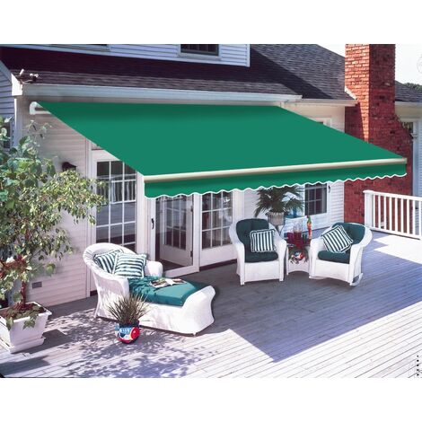 Greenbay 3 x 2.5m Manual Awning Garden Patio Canopy Sun Shade Shelter Retractable Green