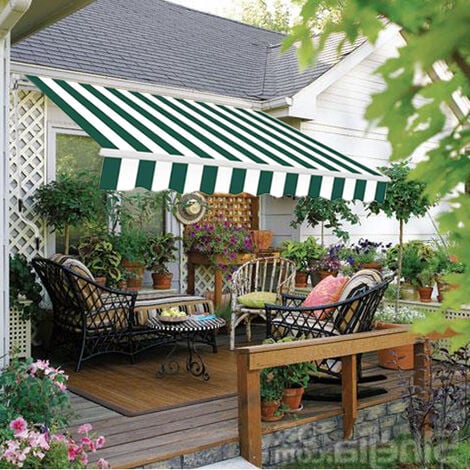 Greenbay 2 X 1 5m Manual Awning Garden Patio Canopy Sun Shade Shelter Retractable Green White - Patio Retractable Awning 3m Greenbay 2 X 1 5m Manual Awning Garden Patio Canopy Sun Shade Shelter Retractable Green White - Patio Retractable Awning 3m