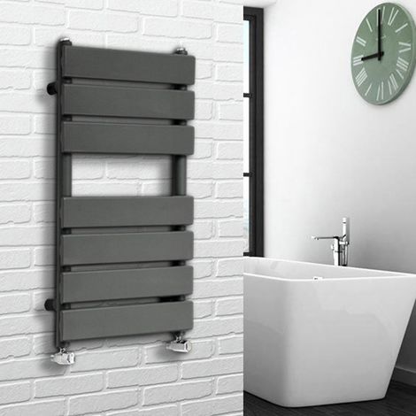 Flat Panel Heated Towel Rail Bathroom Rad Radiator Anthracite 650x400mm
