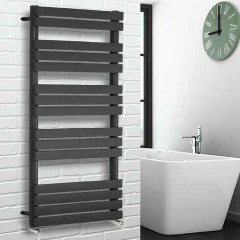 Flat Panel Heated Towel Rail Bathroom Rad Radiator Anthracite 1600x600mm