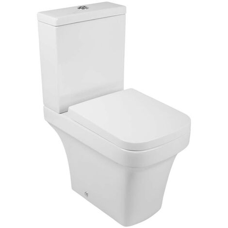 Short Projection Close Coupled Bathroom Toilet Cistern Soft Close Seat Compact Cloakroom WC