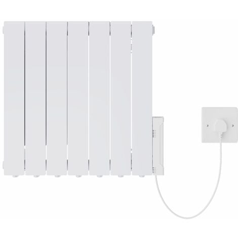 Electric Oil Filled Radiator WiFi Timer Portable Wall Mounted Thermostat Heater White 1200W