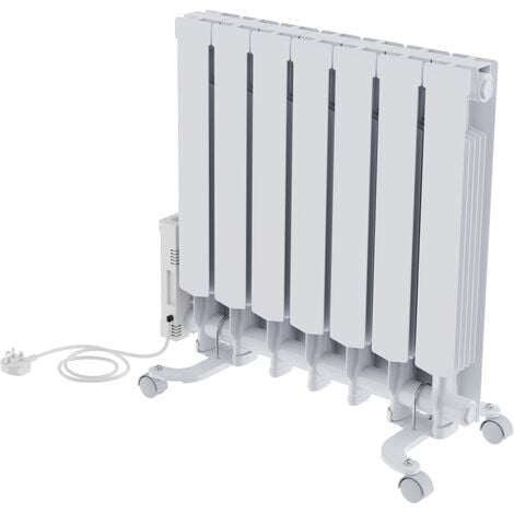Electric Oil Filled Radiator WiFi Timer Portable Wall Mounted Thermostat Heater White 1200W