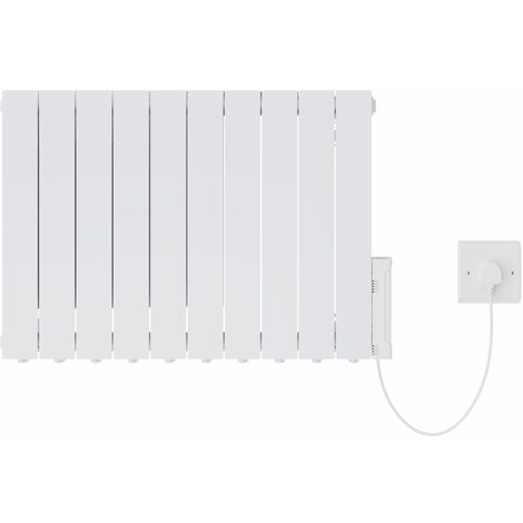 Electric Oil Filled Radiator WiFi Timer Portable Wall Mounted Thermostat Heater White 1800W