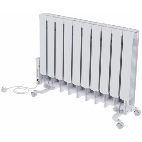 Electric Oil Filled Radiator WiFi Timer Portable Wall Mounted Thermostat Heater White 1800W