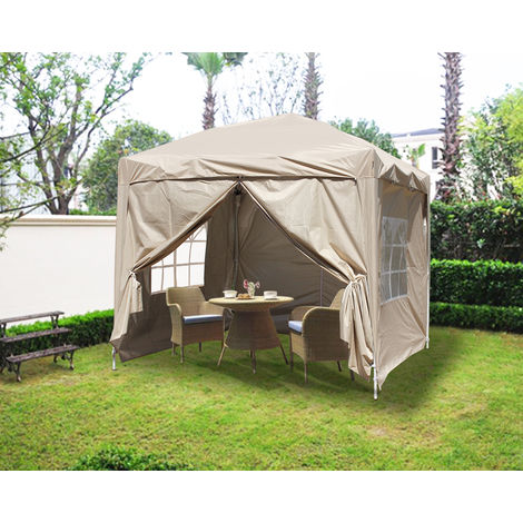 2x2M 2.5x2.5M 3x3M Pop Up Gazebo Marquee Party Tent Wedding Canopy 4 Sidewall UK 