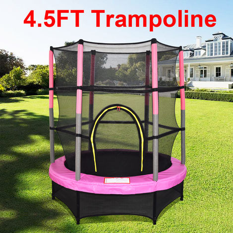4.5FT Junior Kid Trampoline Safety Net & Skirt Kids Toddlers In/Outdoor 55Inch 