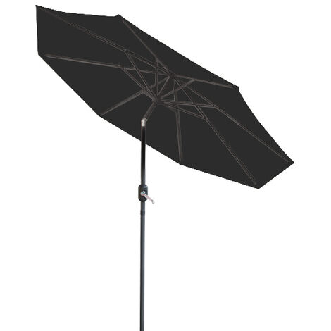 Greenbay Round Garden Parasol Sun Shade Patio Outdoor Umbrella Canopy Crank Tilt Mechanism 3M Black