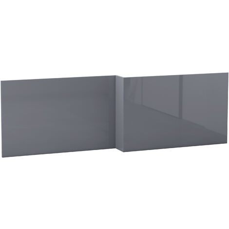 NRG Modern Bathroom L Shaped Bath Panels MDF Front Bath Panel 1700mm Gloss Grey