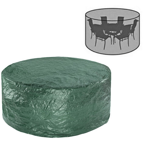 Greenbay Round Garden Furniture Cover Dustproof Anti-UV Polyethylene Cover for Patio Outdoor Table and Chair Dining Set (Diameter:186cm Height:100cm)
