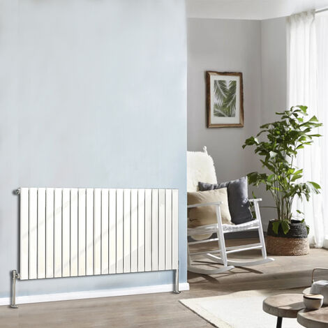 Designer Radiator 600x1428mm Single Flat Panel Horizontal White