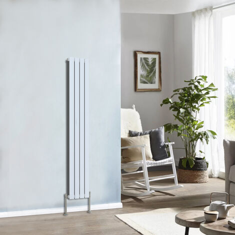 Designer Radiator 1600x272mm Single Flat Panel Vertical White