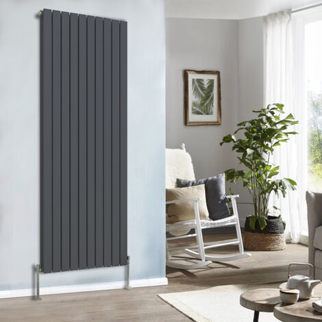 Anthracite Flat Panel Radiator Designer Column Bathroom Central Heating Double 1800x680mm