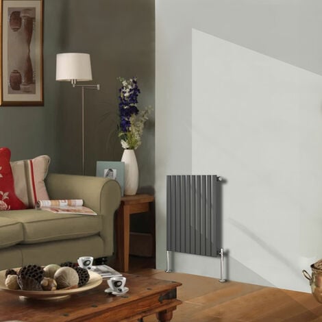 Designer Radiator 600x590mm Single Oval Column Horizontal Anthracite
