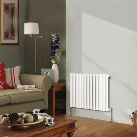 Designer Radiator 600x767mm Single Oval Column Horizontal White