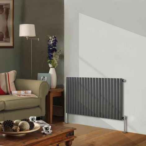 Designer Radiator 600x1180mm Single Oval Column Horizontal Anthracite