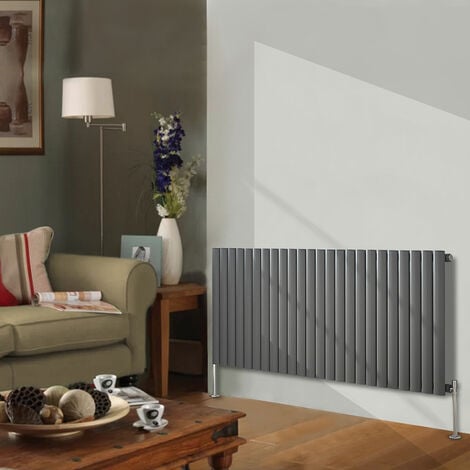 Designer Radiator 600x1416mm Single Oval Column Horizontal Anthracite