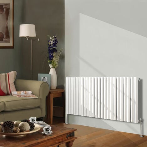 Designer Radiator 600x1416mm Single Oval Column Horizontal White