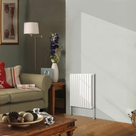 Designer Radiator 600x590mm Double Oval Column Horizontal White (1/5)