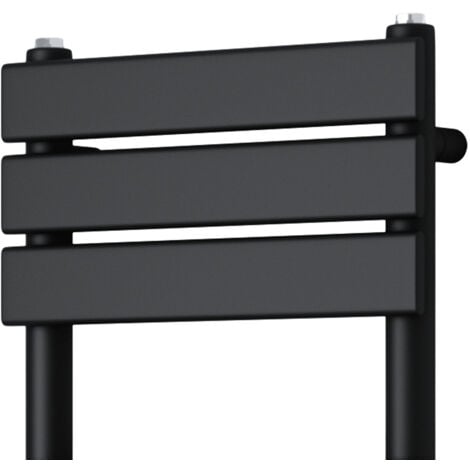 Bathroom Flat Panel Heated Towel Rail Radiator Central Heating Black 1200x450mm