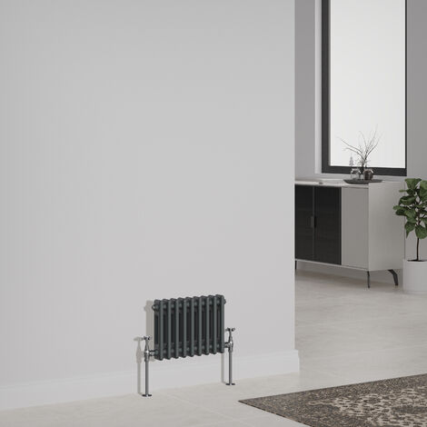 NRG Cast Iron Style Radiator Traditional Anthracite Central Heating Rads Horizontal 2 Column 300x425mm