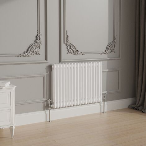 NRG White Traditional Cast Iron Style Radiator Central Heating Rads Horizontal 2 Column 600x830mm