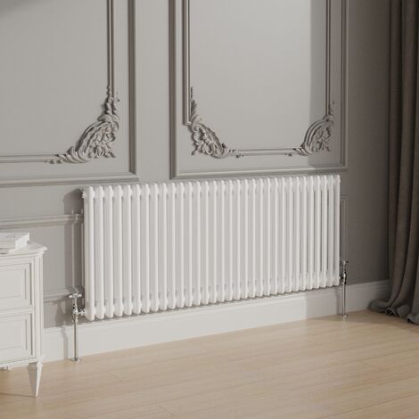NRG White Traditional Cast Iron Style Radiator Central Heating Rads Horizontal 2 Column 600x1460mm (1/3)