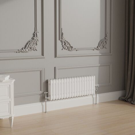 Traditional Cast Iron Style Radiator 300x832mm Horizontal 3 Column White (1/3)