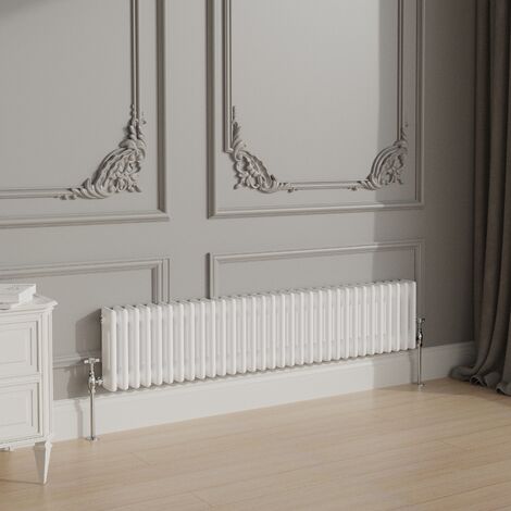 Traditional Cast Iron Style Radiator 300x1462mm Horizontal 3 Column White (1/3)