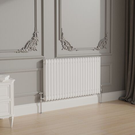Traditional Cast Iron Style Radiator 600x1012mm Horizontal 3 Column White (1/3)