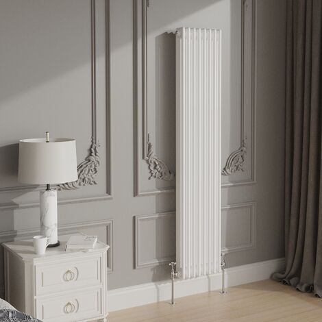 Traditional Cast Iron Style Radiator 1800x382mm Vertical 3 Column White (1/3)