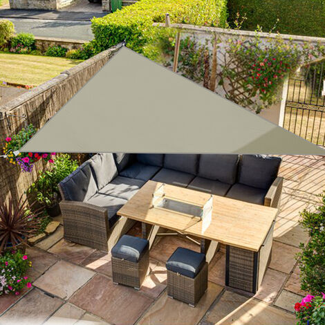 Grey Sun Shade Sail Garden Patio Party Sunscreen Awning Canopy 98% UV Block Triangle 2x2x2m